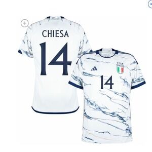 Adidas Italy Away Chiesa 14 Soccer Jersey 2023-2024 White‎ Size Medium NWT